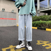Men Jeans Straight Loose Retro Casual Pants